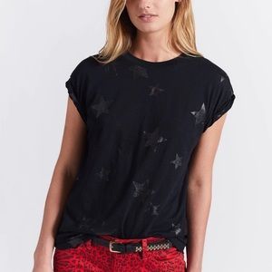 Current/Elliott Bonn Muscle Tee In Black Star Print